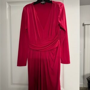 Express Red Long Sleeve Dress